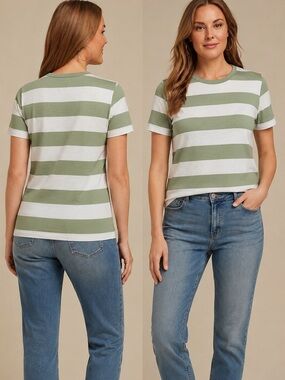 Maurices 24/7 XL Dawson striped crewneck tee
